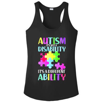 Autism It's Not A Disability It's An Ability Awareness Puzzle Ladies PosiCharge Competitor Racerback Tank