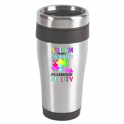 Autism It's Not A Disability It's An Ability Awareness Puzzle 16oz Travel Tumbler