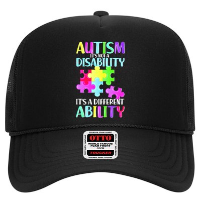 Autism It's Not A Disability It's An Ability Awareness Puzzle Trucker Hat