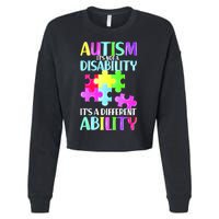 Autism It's Not A Disability It's An Ability Awareness Puzzle Cropped Pullover Crew