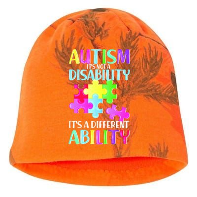 Autism It's Not A Disability It's An Ability Awareness Puzzle Kati - Camo Knit Beanie