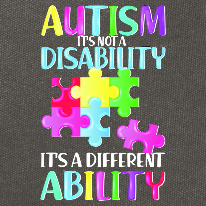 Autism It's Not A Disability It's An Ability Awareness Puzzle Cotton Canvas Backpack