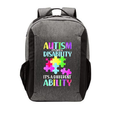 Autism It's Not A Disability It's An Ability Awareness Puzzle Vector Backpack
