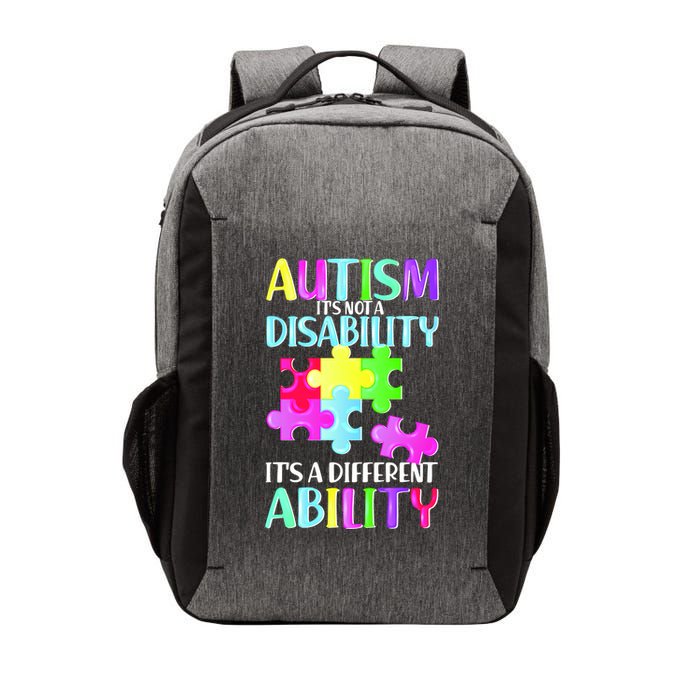 Autism It's Not A Disability It's An Ability Awareness Puzzle Vector Backpack