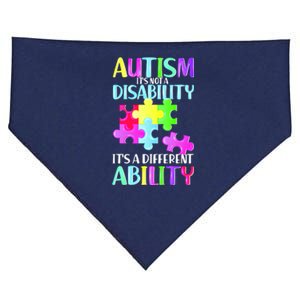 Autism It's Not A Disability It's An Ability Awareness Puzzle USA-Made Doggie Bandana