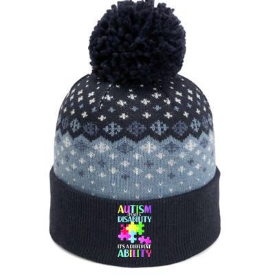 Autism It's Not A Disability It's An Ability Awareness Puzzle The Baniff Cuffed Pom Beanie