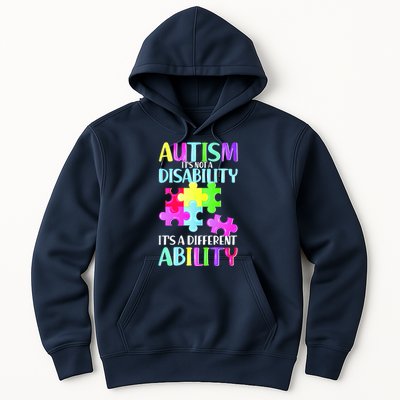 Autism It's Not A Disability It's An Ability Awareness Puzzle Hoodie