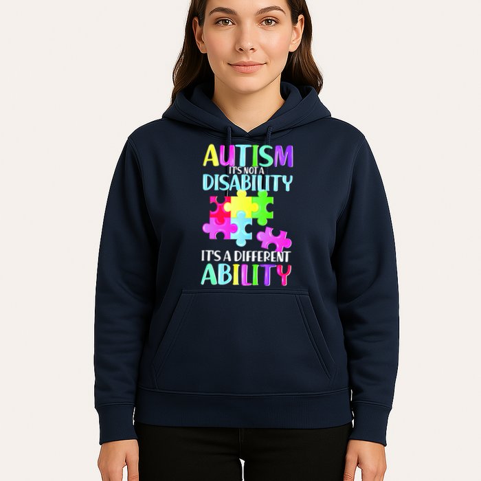 Autism It's Not A Disability It's An Ability Awareness Puzzle Hoodie