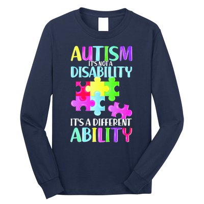 Autism It's Not A Disability It's An Ability Awareness Puzzle Long Sleeve Shirt