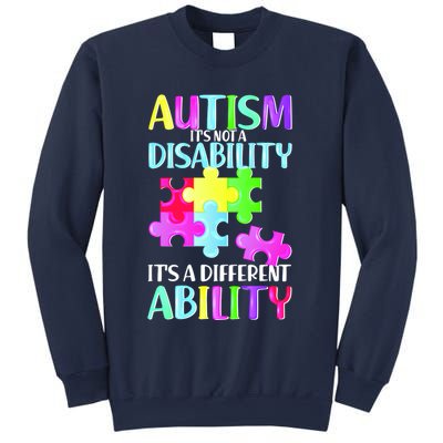 Autism It's Not A Disability It's An Ability Awareness Puzzle Sweatshirt