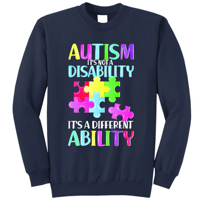 Autism It's Not A Disability It's An Ability Awareness Puzzle Sweatshirt