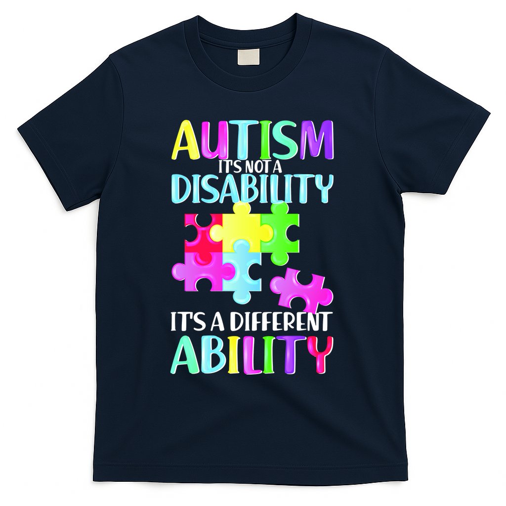 Autism It's Not A Disability It's An Ability Awareness Puzzle T-Shirt