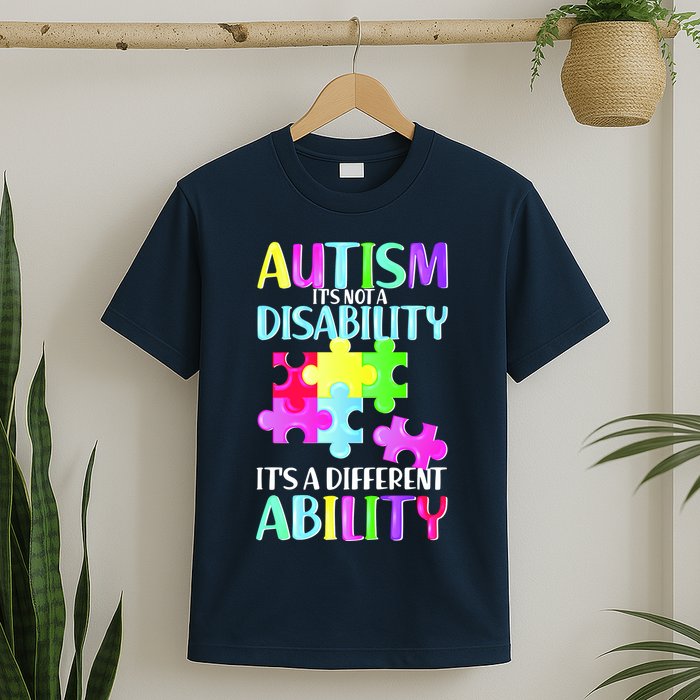 Autism It's Not A Disability It's An Ability Awareness Puzzle T-Shirt