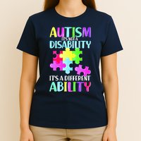 Autism It's Not A Disability It's An Ability Awareness Puzzle T-Shirt