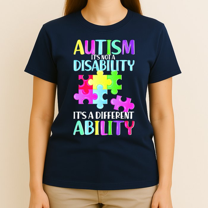 Autism It's Not A Disability It's An Ability Awareness Puzzle T-Shirt