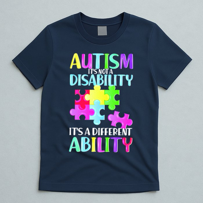 Autism It's Not A Disability It's An Ability Awareness Puzzle T-Shirt