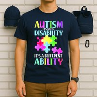 Autism It's Not A Disability It's An Ability Awareness Puzzle T-Shirt
