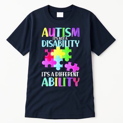Autism It's Not A Disability It's An Ability Awareness Puzzle Tall T-Shirt