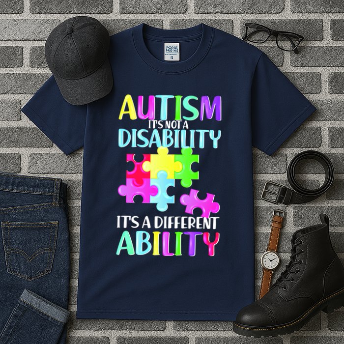 Autism It's Not A Disability It's An Ability Awareness Puzzle Tall T-Shirt