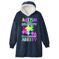 Autism It's Not A Disability It's An Ability Awareness Puzzle Hooded Wearable Blanket