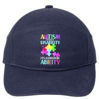Autism It's Not A Disability It's An Ability Awareness Puzzle 7-Panel Snapback Hat