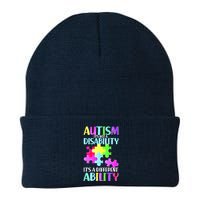 Autism It's Not A Disability It's An Ability Awareness Puzzle Beanie