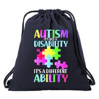 Autism It's Not A Disability It's An Ability Awareness Puzzle Drawstring Bag