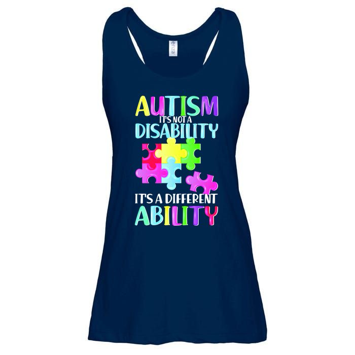 Autism It's Not A Disability It's An Ability Awareness Puzzle Ladies Essential Flowy Tank