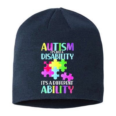 Autism It's Not A Disability It's An Ability Awareness Puzzle Sustainable Beanie