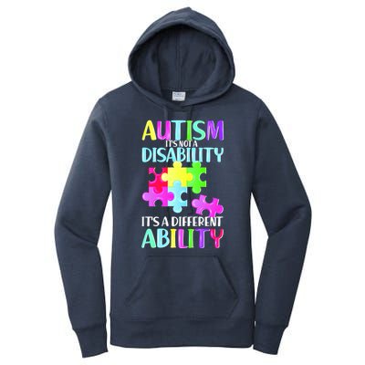 Autism It's Not A Disability It's An Ability Awareness Puzzle Women's Pullover Hoodie