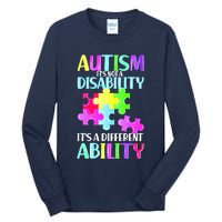 Autism It's Not A Disability It's An Ability Awareness Puzzle Tall Long Sleeve T-Shirt