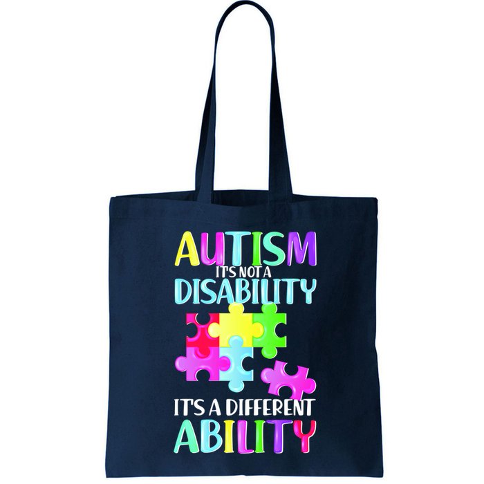 Autism It's Not A Disability It's An Ability Awareness Puzzle Bag