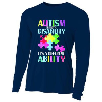 Autism It's Not A Disability It's An Ability Awareness Puzzle Cooling Performance Long Sleeve Crew
