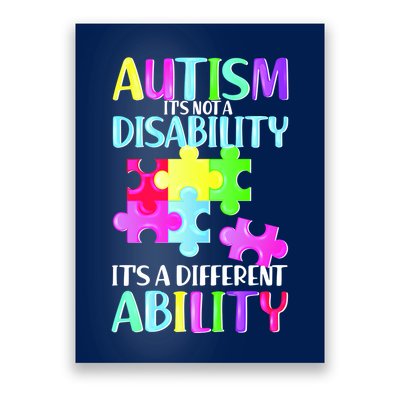 Autism It's Not A Disability It's An Ability Awareness Puzzle Poster