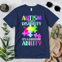 Autism It's Not A Disability It's An Ability Awareness Puzzle Premium T-Shirt