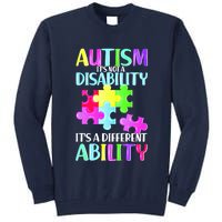 Autism It's Not A Disability It's An Ability Awareness Puzzle Tall Sweatshirt