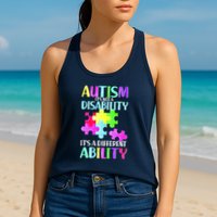 Autism It's Not A Disability It's An Ability Awareness Puzzle Womens Tank Top
