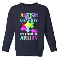 Autism It's Not A Disability It's An Ability Awareness Puzzle Toddler Sweatshirt