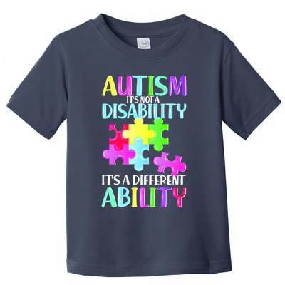 Autism It's Not A Disability It's An Ability Awareness Puzzle Toddler T-Shirt