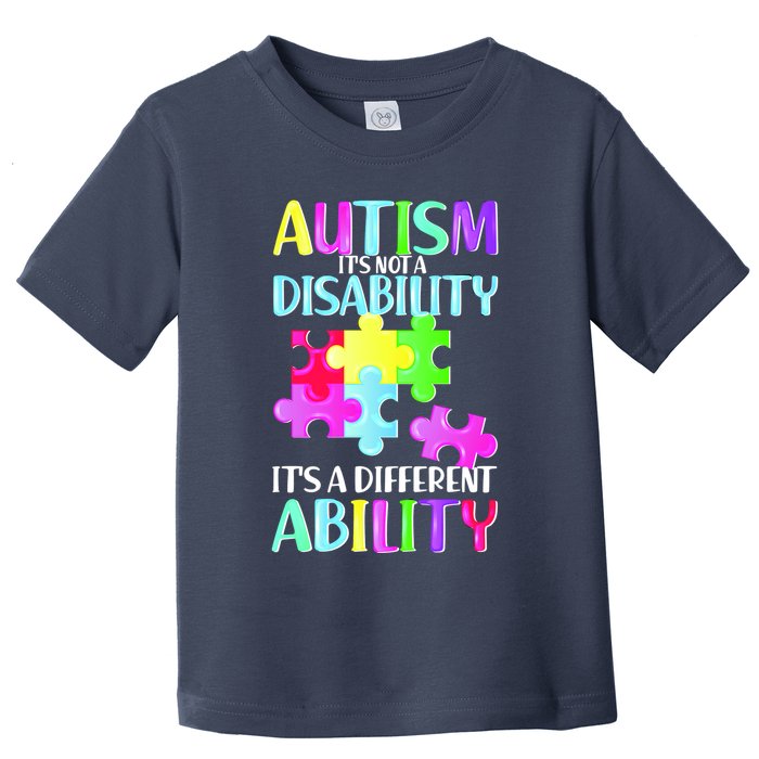 Autism It's Not A Disability It's An Ability Awareness Puzzle Toddler T-Shirt