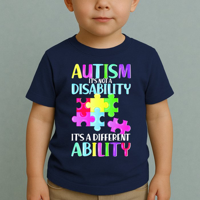 Autism It's Not A Disability It's An Ability Awareness Puzzle Toddler T-Shirt