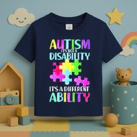 Autism It's Not A Disability It's An Ability Awareness Puzzle Toddler T-Shirt