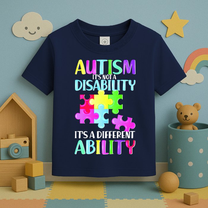 Autism It's Not A Disability It's An Ability Awareness Puzzle Toddler T-Shirt