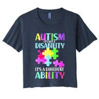 Autism It's Not A Disability It's An Ability Awareness Puzzle Crop Top