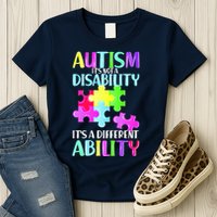 Autism It's Not A Disability It's An Ability Awareness Puzzle Womens T-Shirt