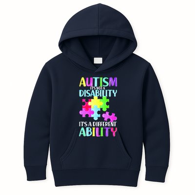 Autism It's Not A Disability It's An Ability Awareness Puzzle Kids Hoodie