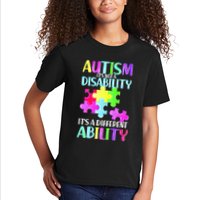 Autism It's Not A Disability It's An Ability Awareness Puzzle Kids T-Shirt