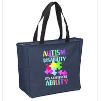 Autism It's Not A Disability It's An Ability Awareness Puzzle Zip Tote Bag
