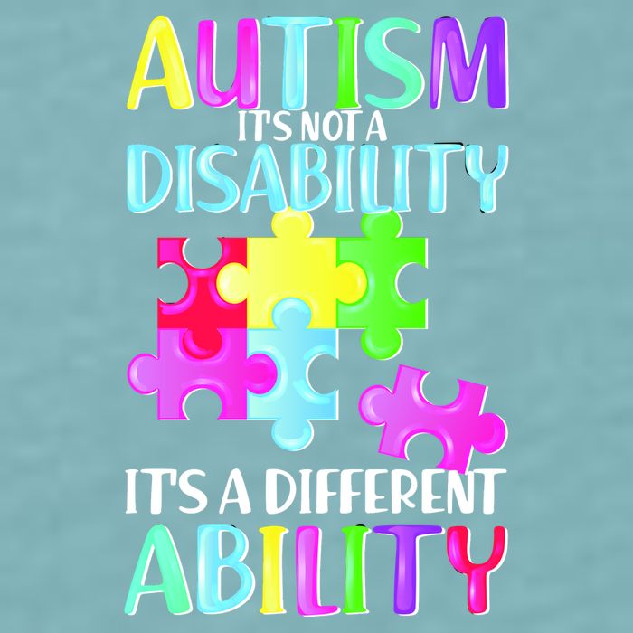 Autism It's Not A Disability It's An Ability Awareness Puzzle Sueded Cloud Jersey T-Shirt