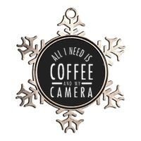 All I Need Is Coffee And My Camera Photography Gift Metallic Star Ornament